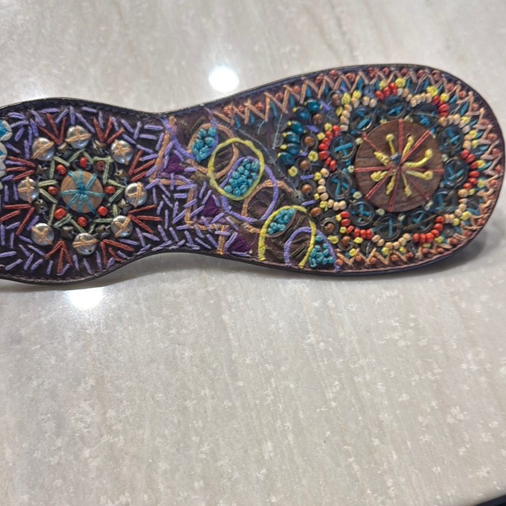 Chico’s Embroidered Brown Belt - Picture 2 of 8